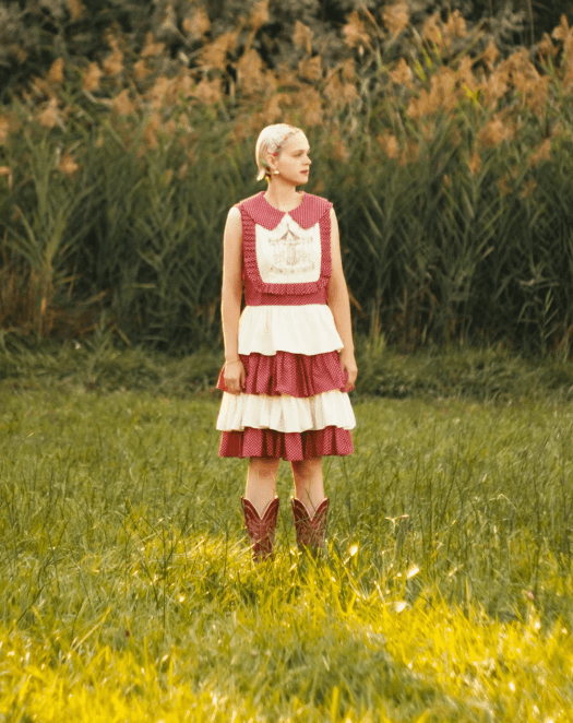 Fashion portrait with dress